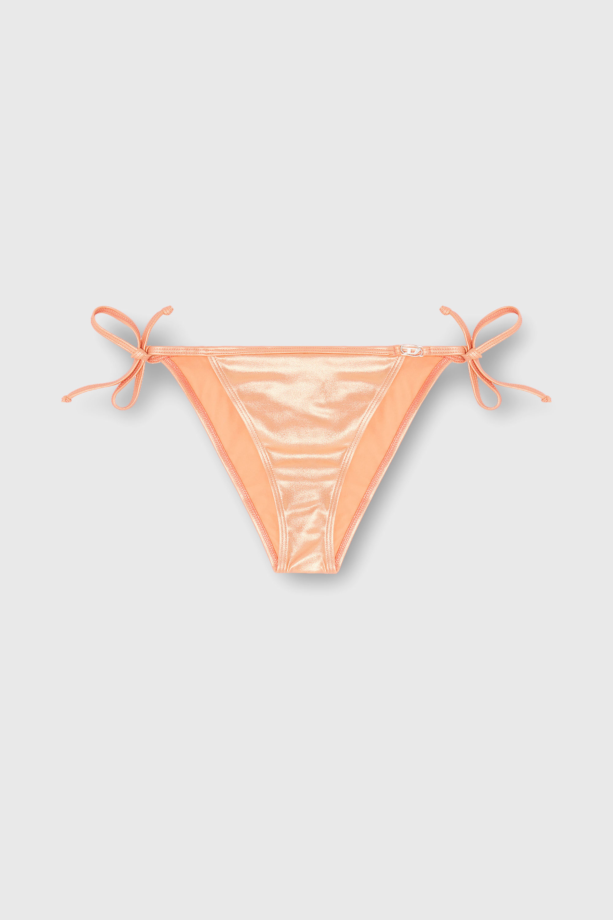 Diesel - BRIGITTES-DNM, Damen Seitlich gebundene Bikinihose aus schimmerndem Stoff in Pfirsichfarbe - 2