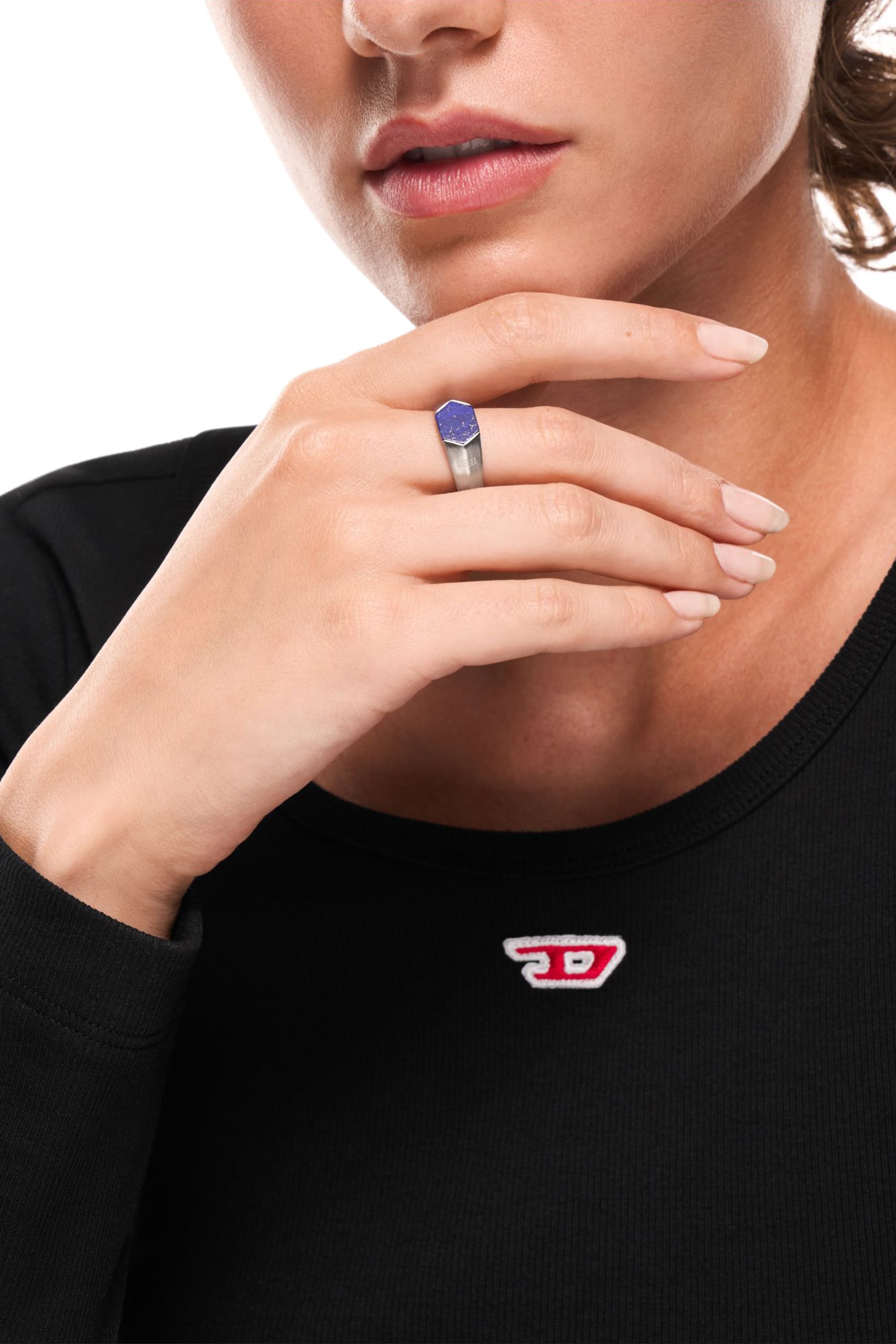 Diesel - DX1712040, Unisex Siegelring mit Lapislazuli in Silber/Blau - 4