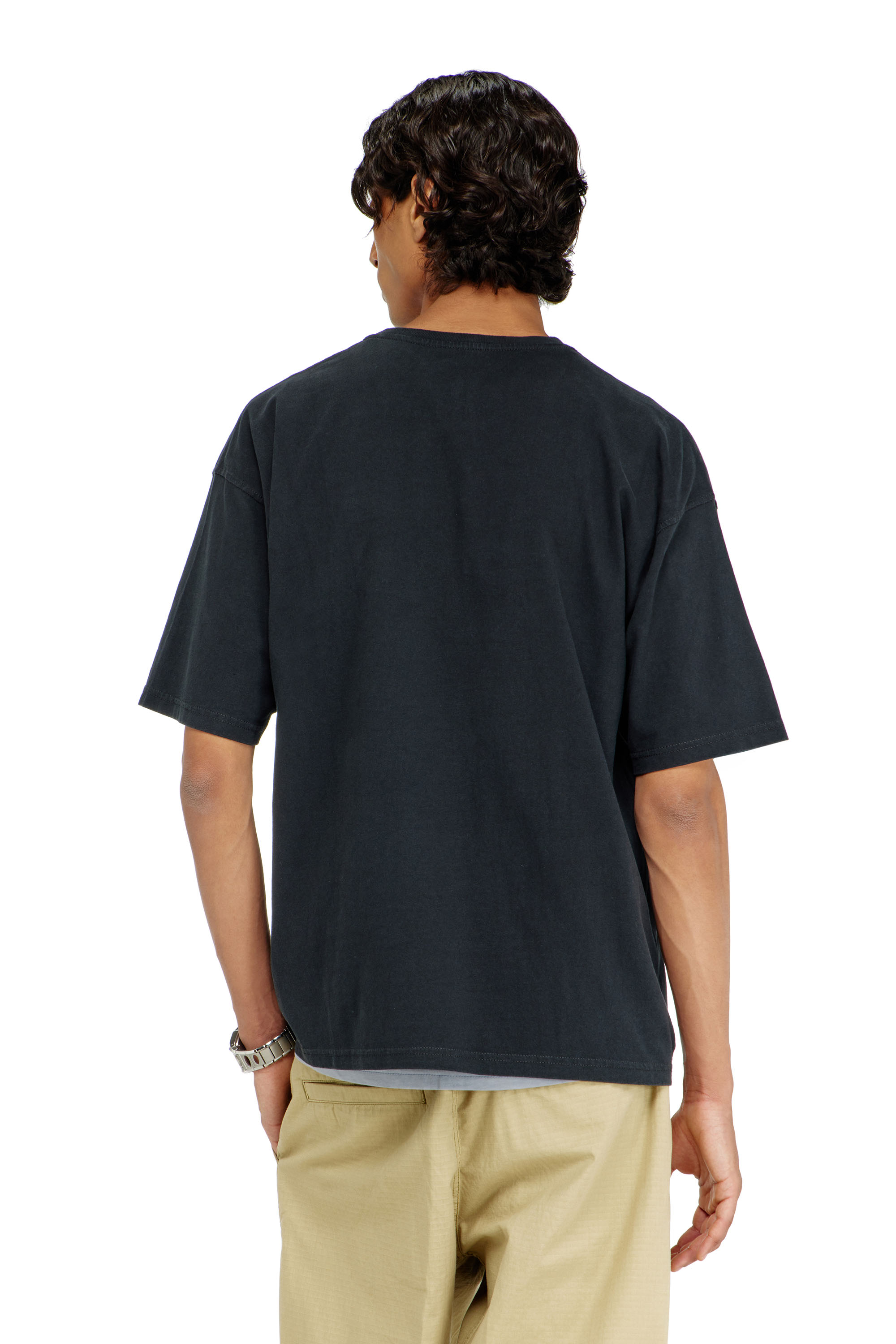 Diesel - T-BOXT-N14, Herren T-Shirt mit beflocktem Distressed-Logo in Schwarz - 4