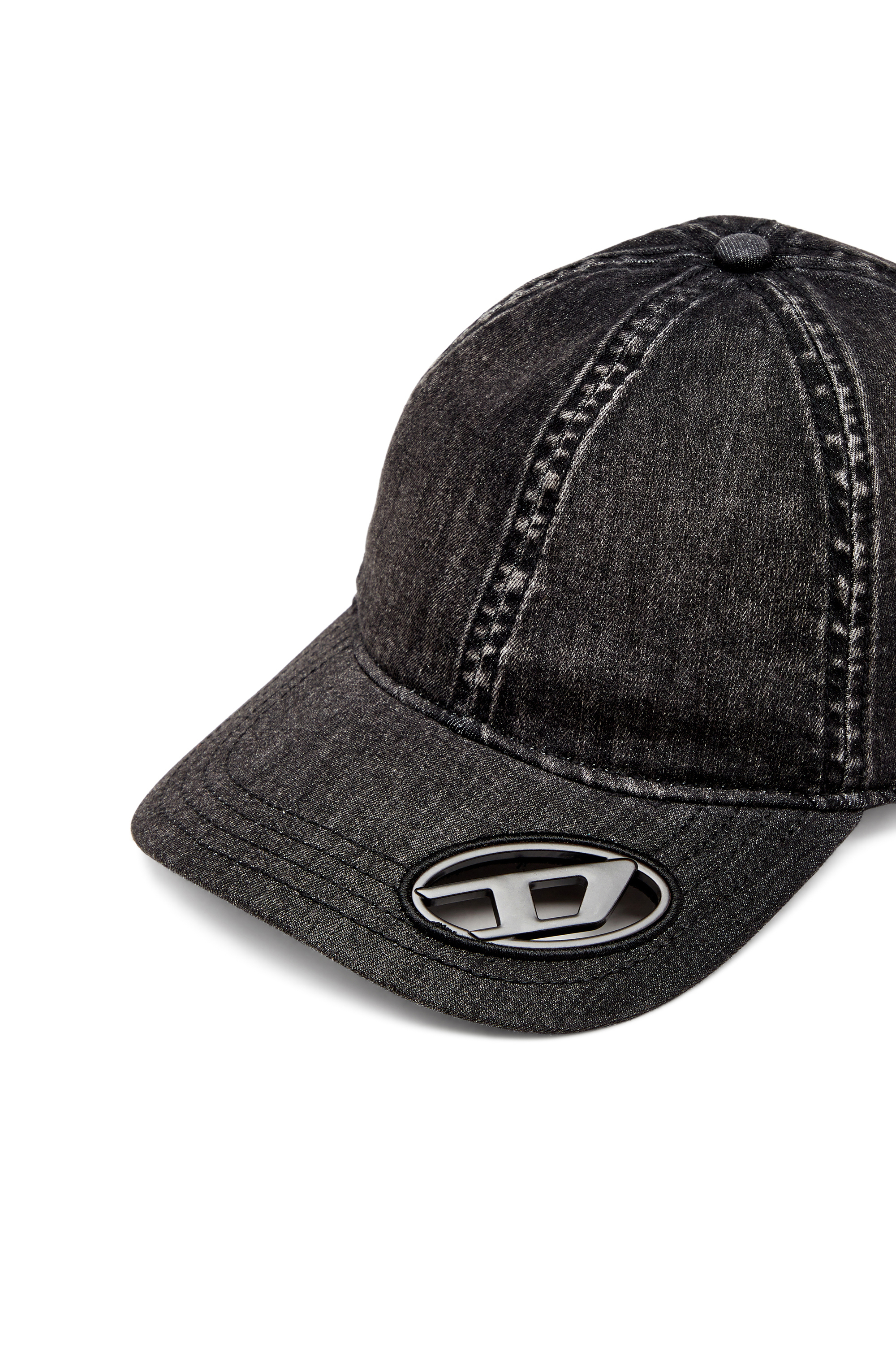 Diesel - C-EWAN-PLAK, Herren Leichtes schwarzes Cap aus Stretch-Denim in Schwarz - 3