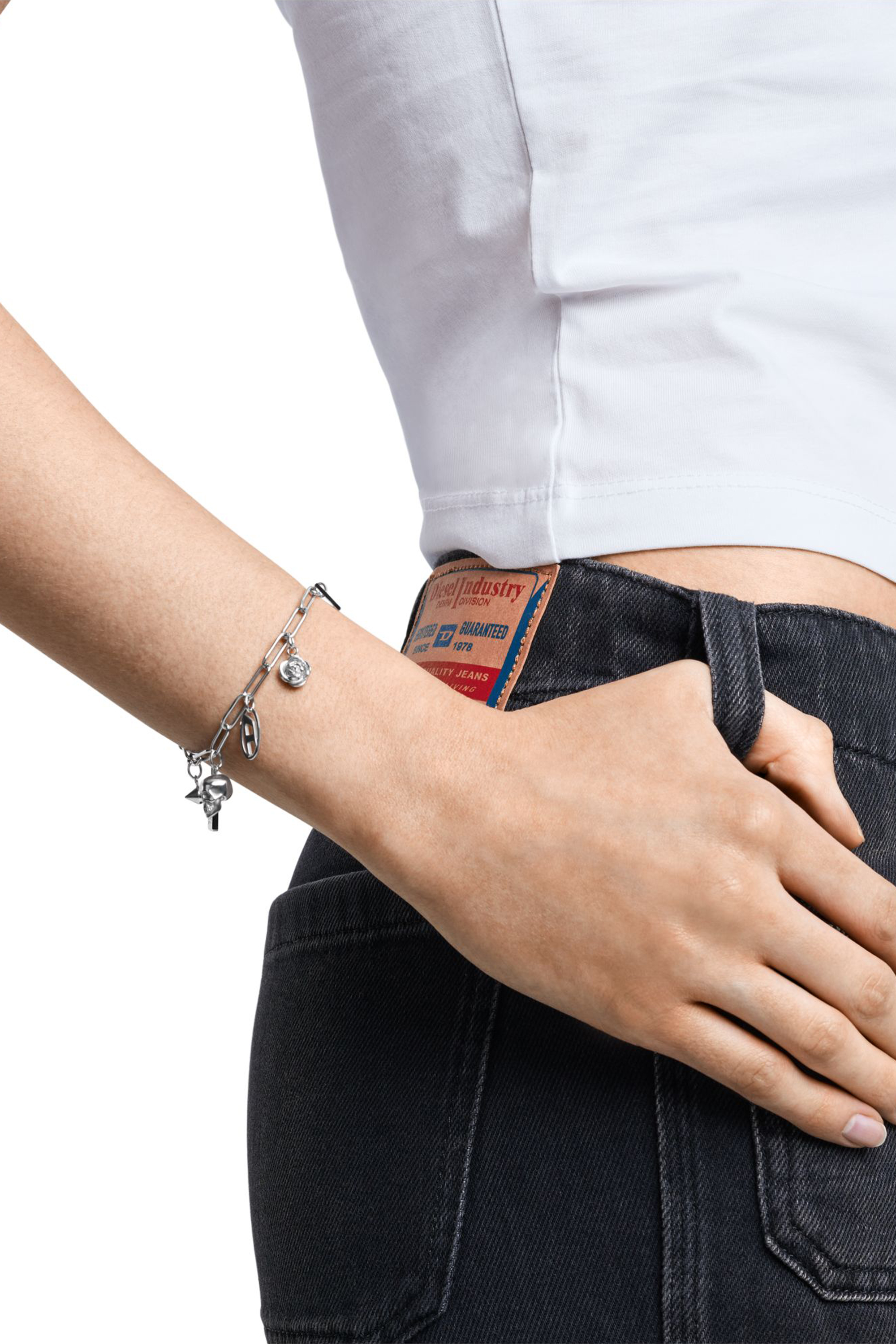 Diesel - DX1604040, Unisex Charm-Armband aus Edelstahl in Silber - 3