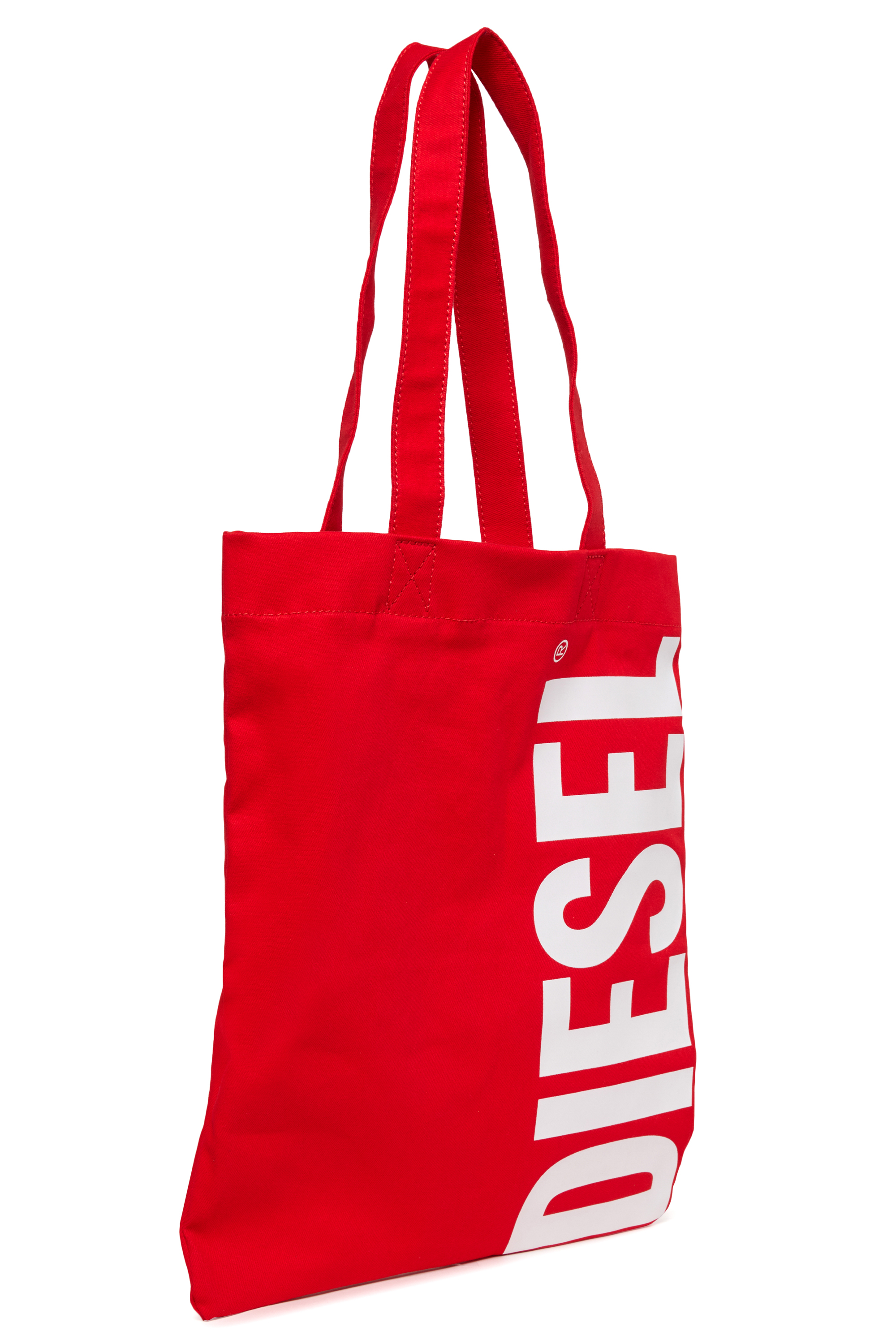 Diesel - WRELD, Woman's WRELD-Canvas bag with maxi logo print in Red - 3