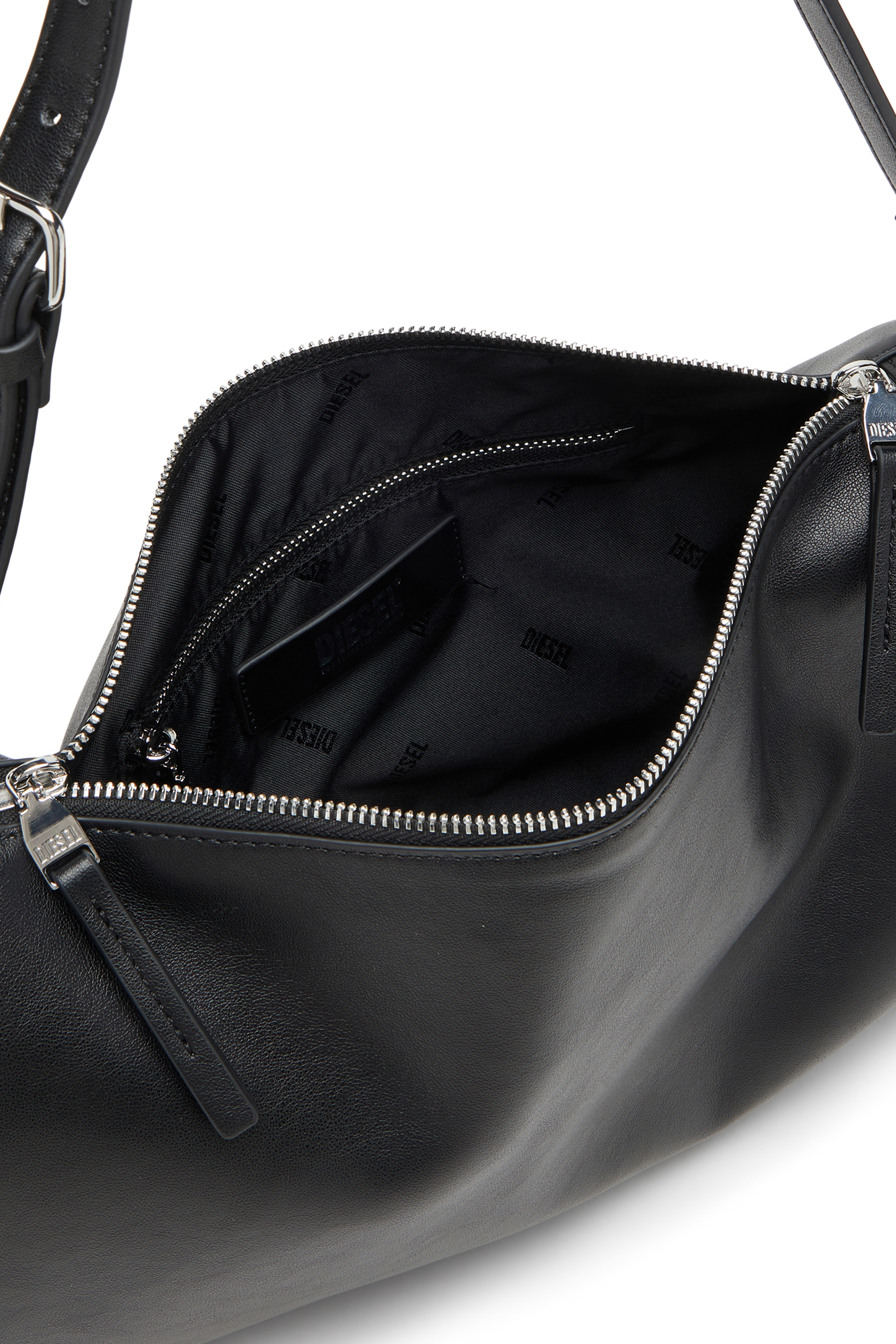 Diesel - LOAD-D SHOULDER BAG X, Unisex Load-D-Schultertasche mit Hartschalen-Logo-Seiten in Schwarz - 3