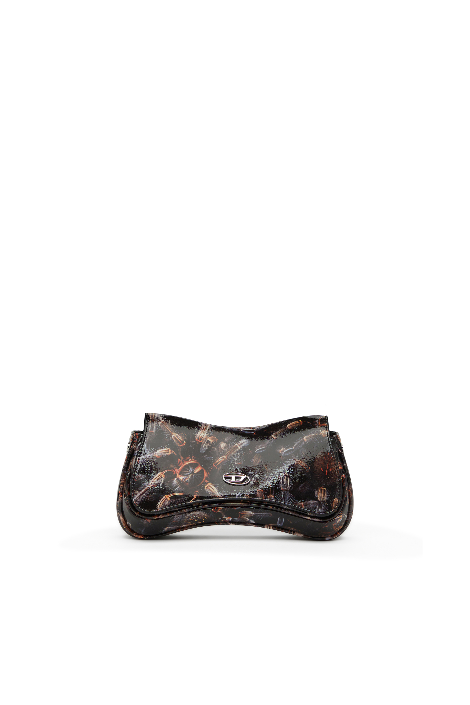 Diesel - PLAY CLUTCH, Damen Play-Glänzende Clutch mit Print in Schwarz/Braun - 1