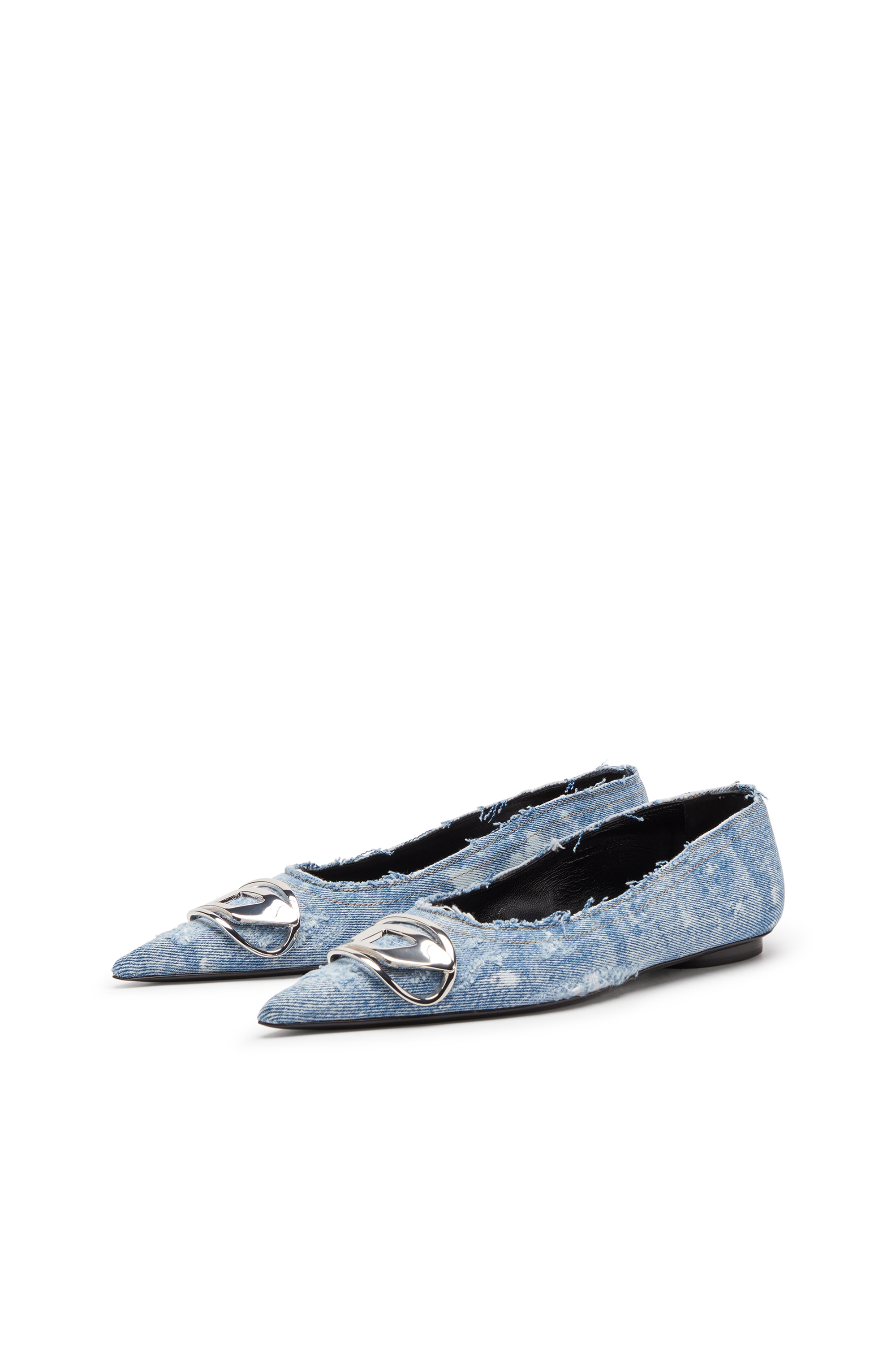 Diesel - D-VENUS BAL, Damen D-Venus-Ballerinas mit verspiegeltem Finish in Hellblau - 7