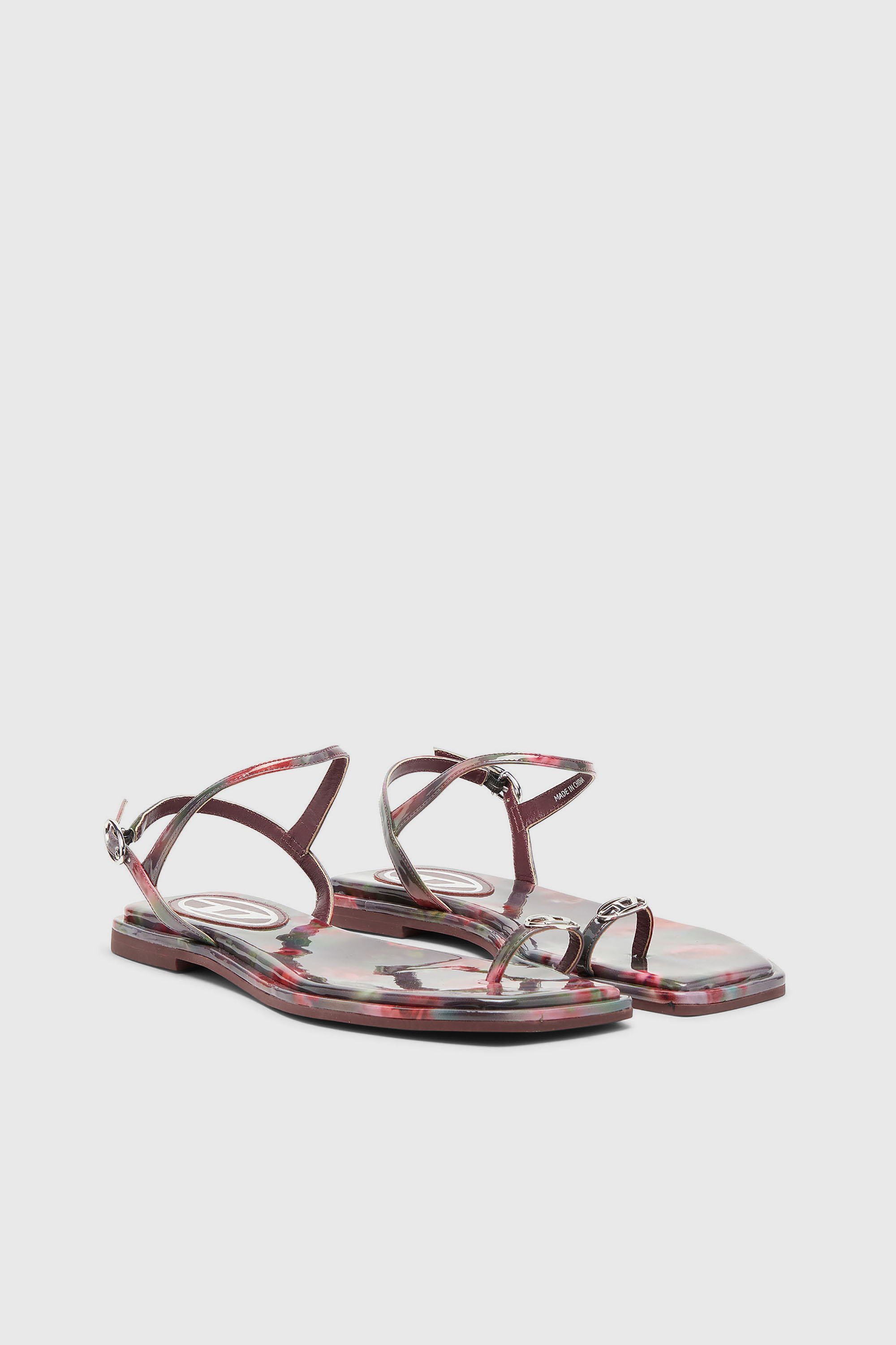 Diesel - D-AMBER INFRA 0, Damen D-Amber &ndash; Sandalen mit Allover-Print in Violett/Rosa - 2