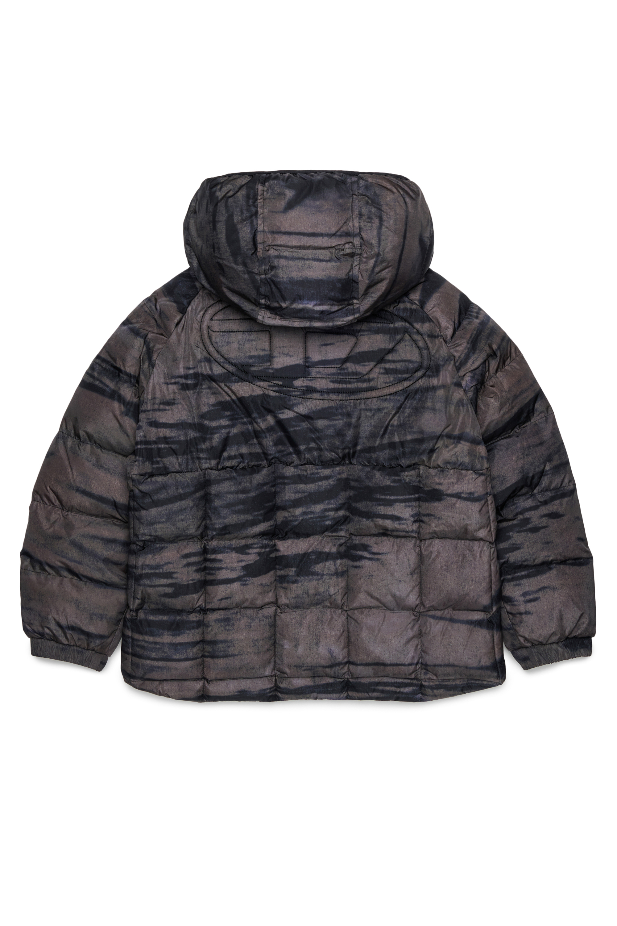 Diesel - JDEN, Man's Puffer jacket with streaky graphic print in Green - 2