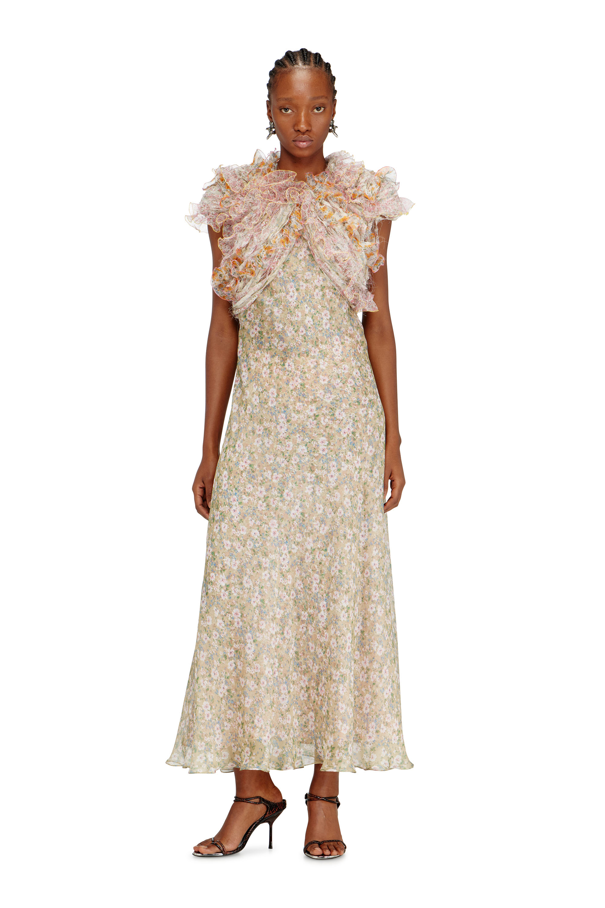 Diesel - D-FIBY, Damen Seidenkleid mit Blumenmuster in Bunt - 2