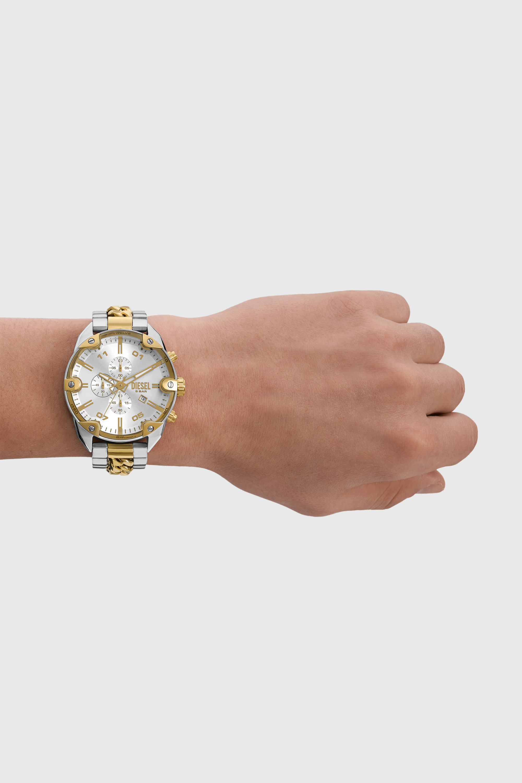 Diesel - DZ4629, Herren Spiked Chronograph Edelstahl in Silber - 4