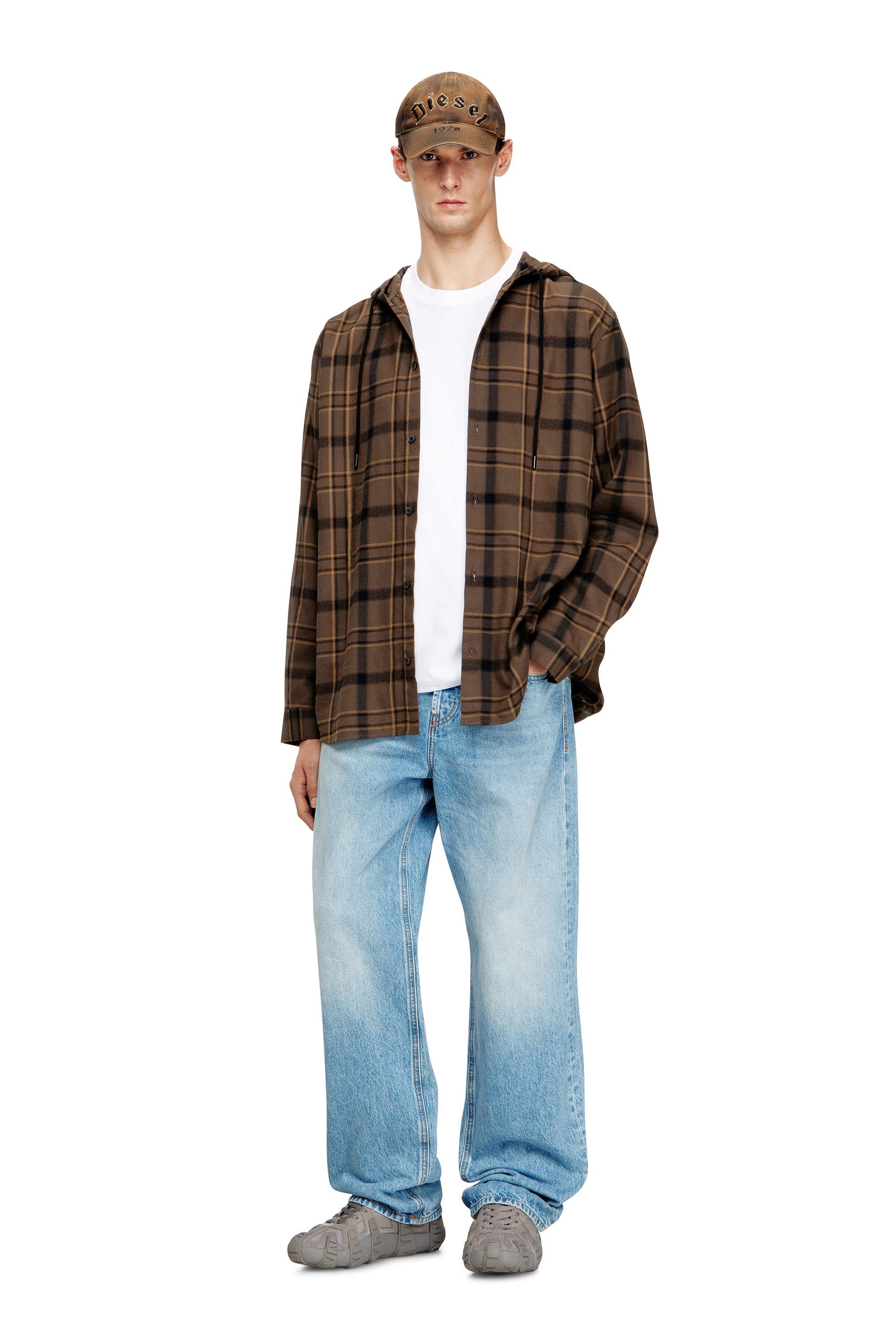 Diesel - T-ADJUST-V5, Herren Regul&auml;res Baumwoll-T-Shirt mit Puffdruck in Wei&szlig; - 2