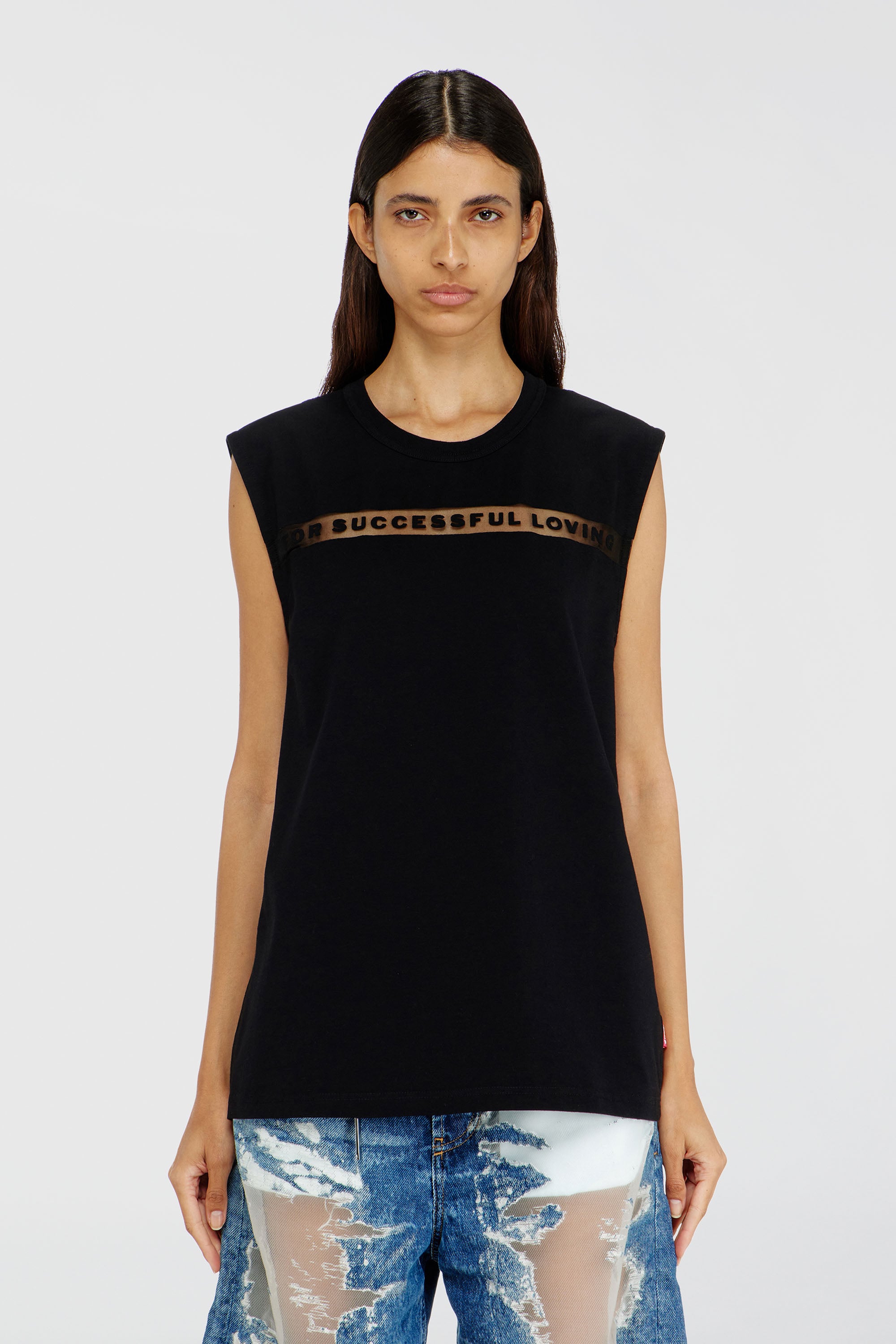 Diesel - PR-T-NORM-BISC-MATI-R, Unisex Tanktop mit For Successful Loving Logo in Schwarz - 1
