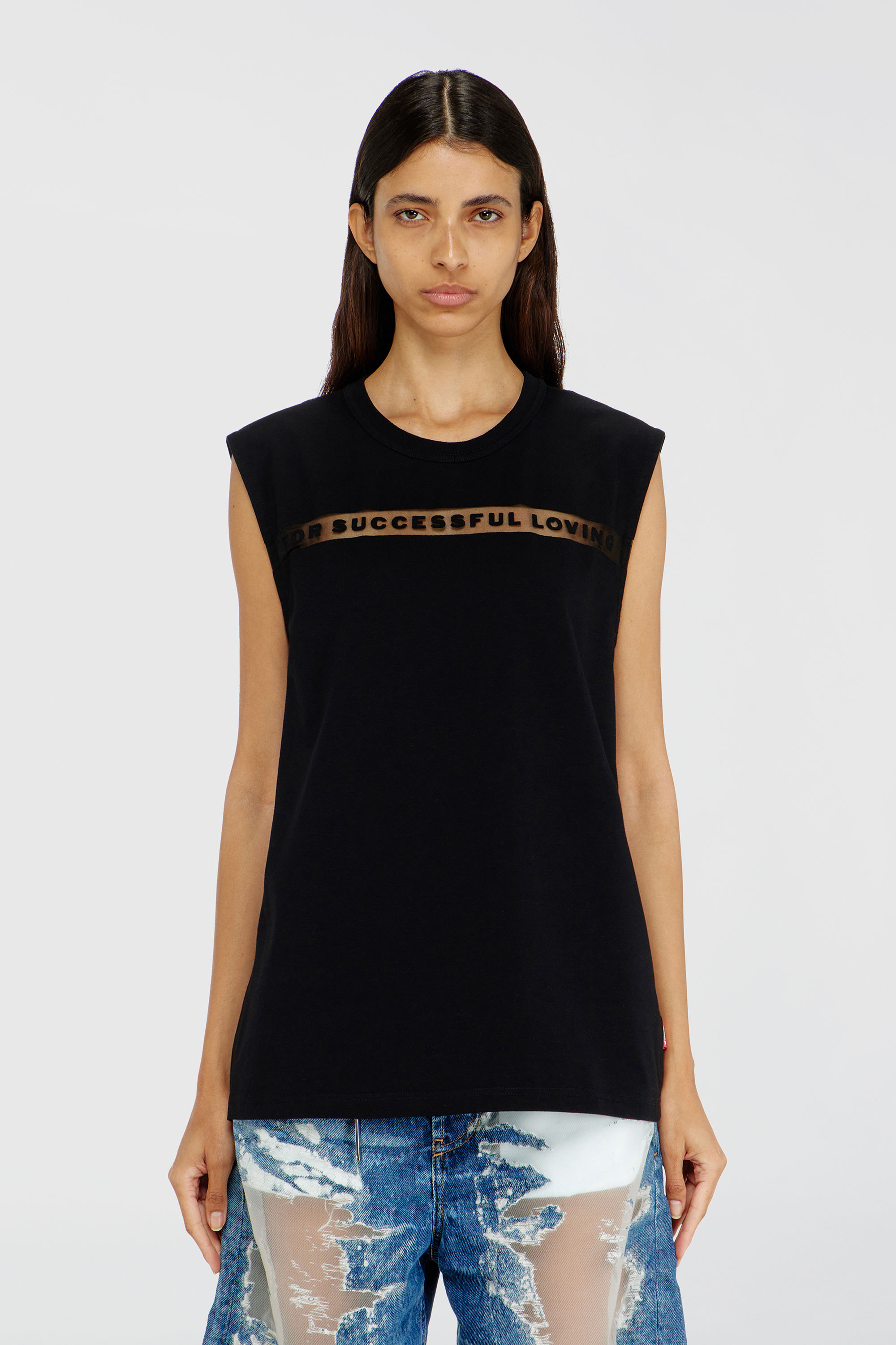 Diesel - PR-T-NORM-BISC-MATI-R, Unisex Tanktop mit For Successful Loving Logo in Schwarz - 6