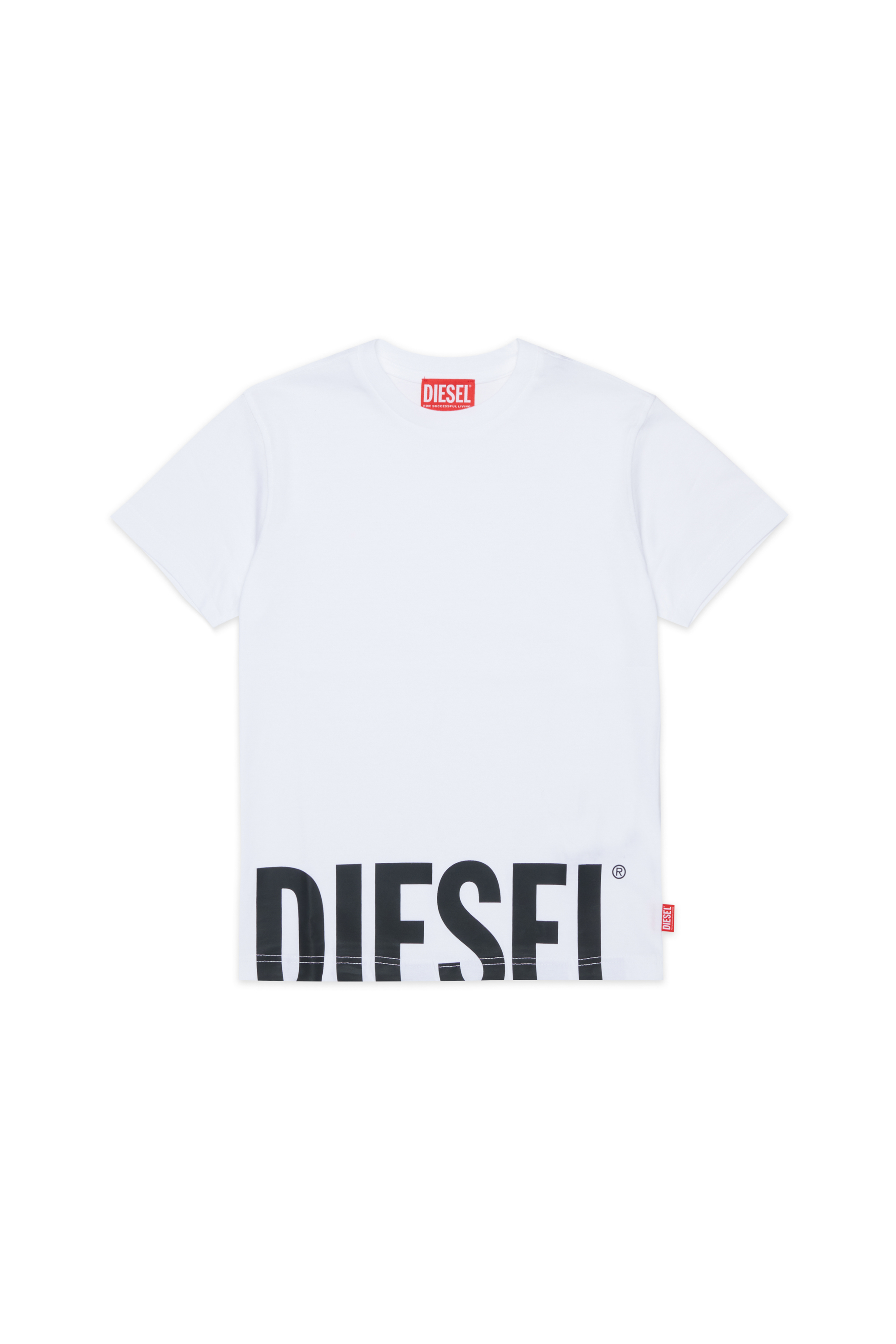 Diesel - TPRES, Herren T-Shirt mit abgeschnittenem Logo in Wei&szlig; - 1