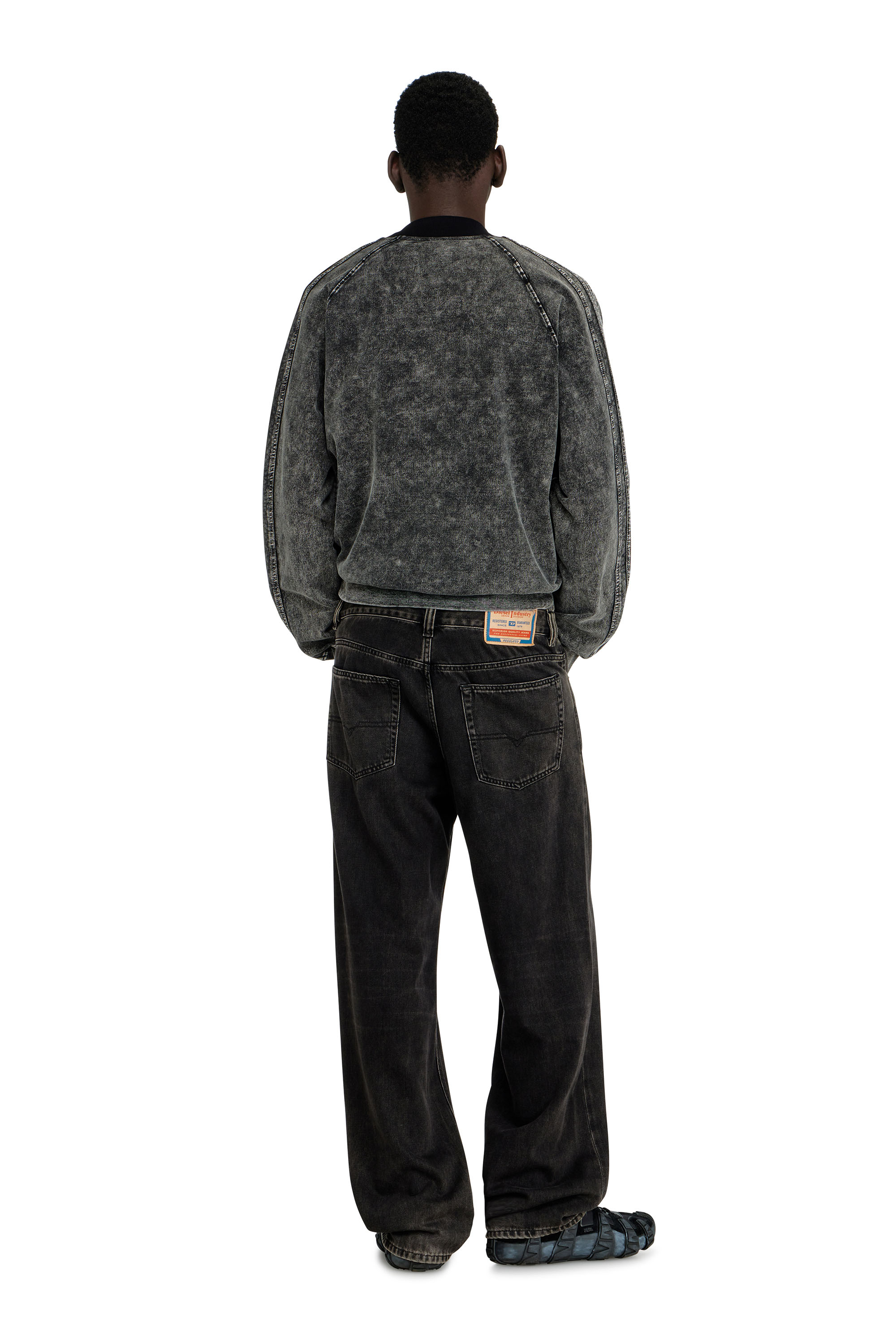 Diesel - Herren Relaxed Jeans 2001 D-Macro 09I35, Schwarz/Dunkelgrau - 3