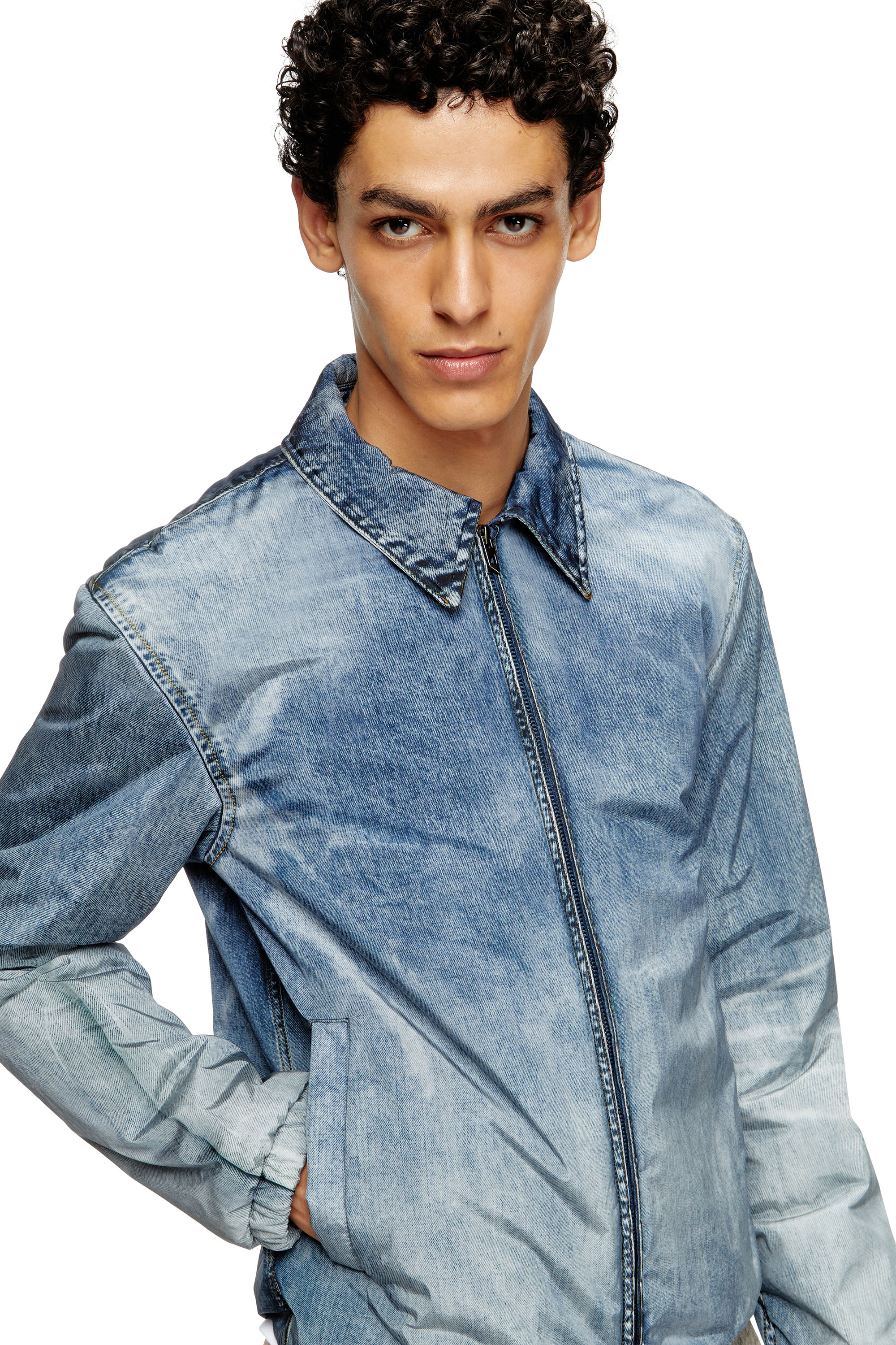 Diesel - J-ACT, Herren Jacke aus Nylon mit Denim-Effekt in Hellblau - 5