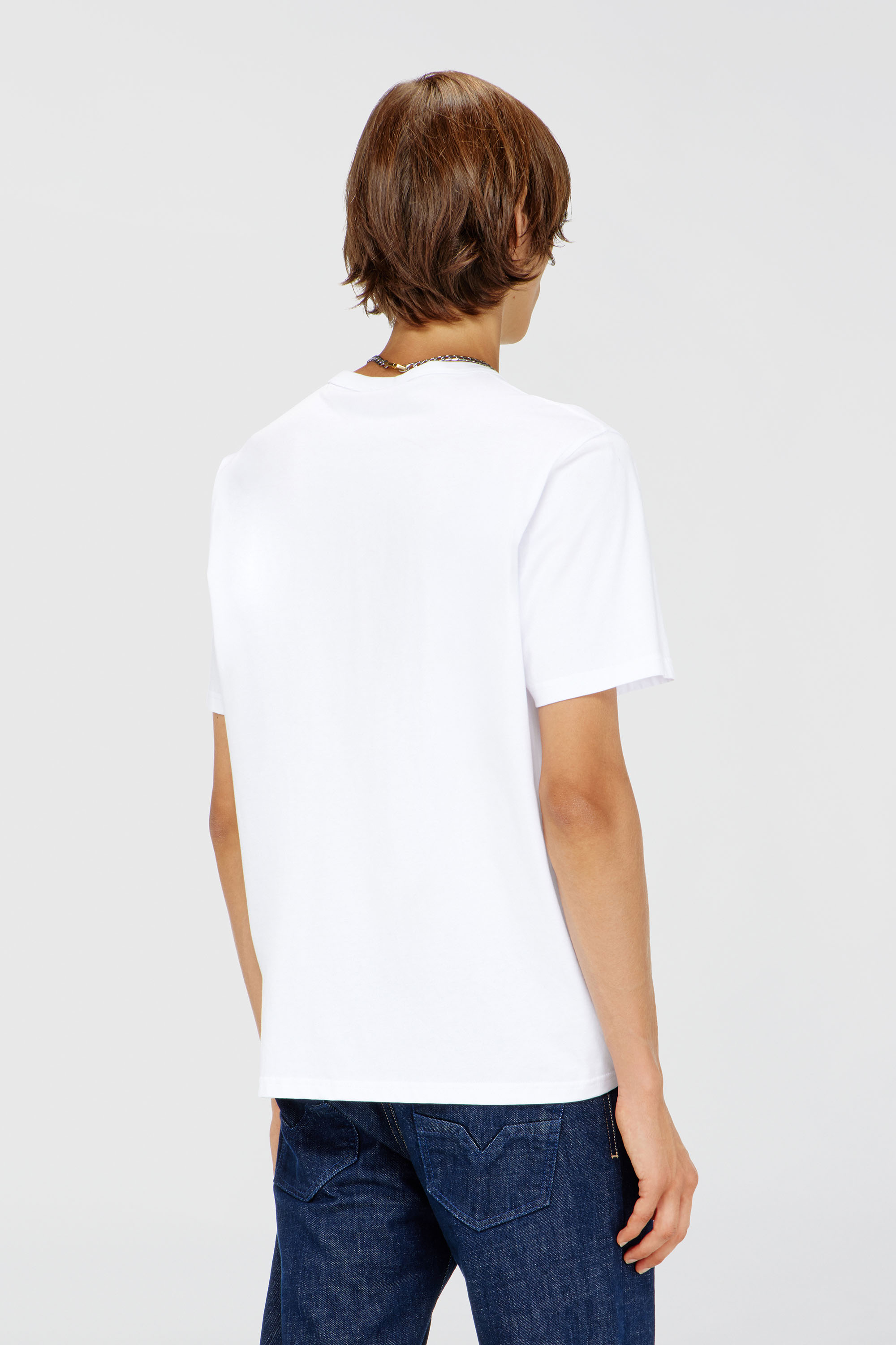 Diesel - T-ADJUST-MICRODIV, Unisex T-Shirt mit gesticktem Mikro-Logo in Wei&szlig; - 4