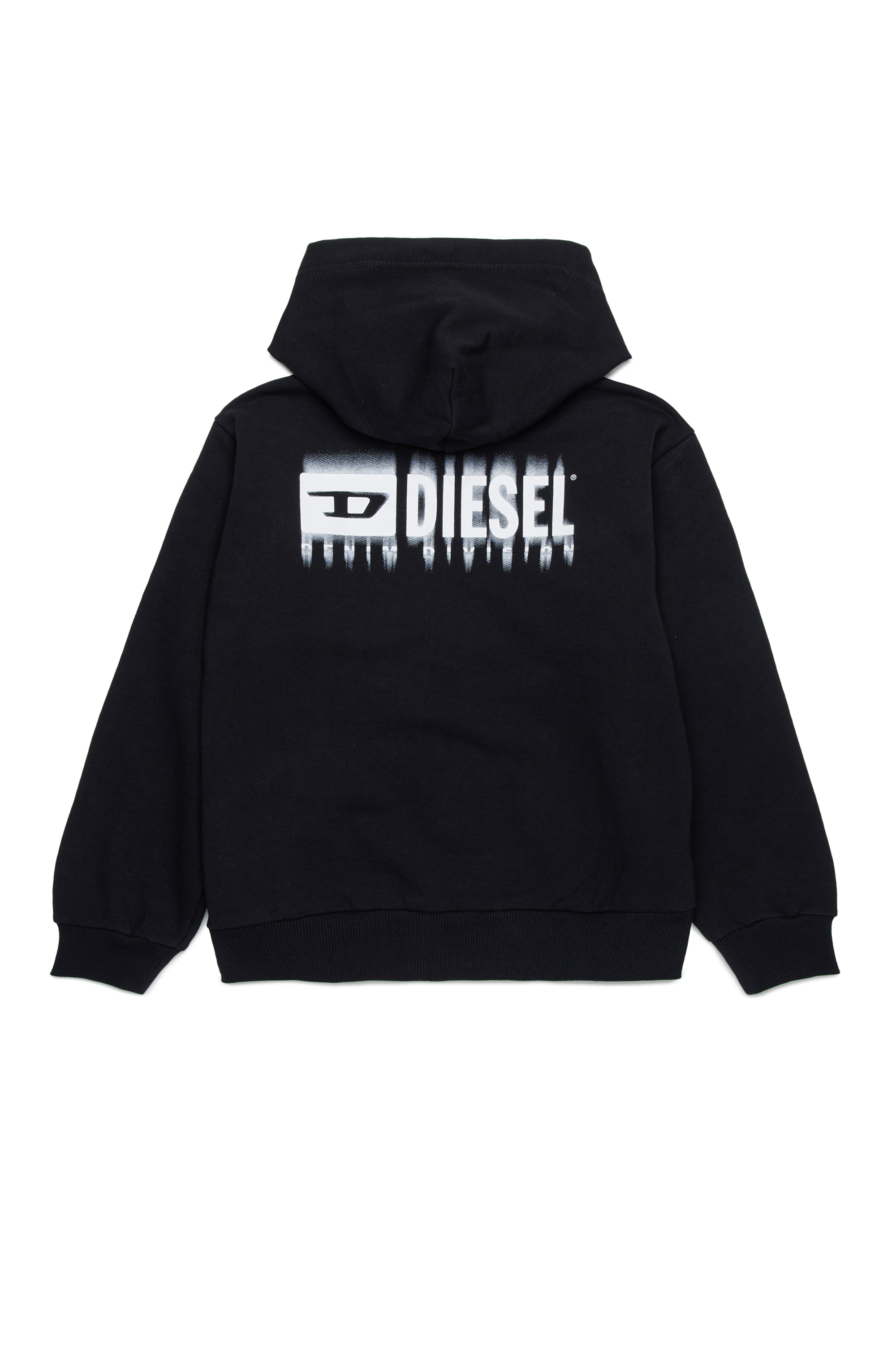 Diesel - SVOUGZIP OVER, Herren Reißverschluss-Hoodie mit verschmiertem Logo in Schwarz - 2