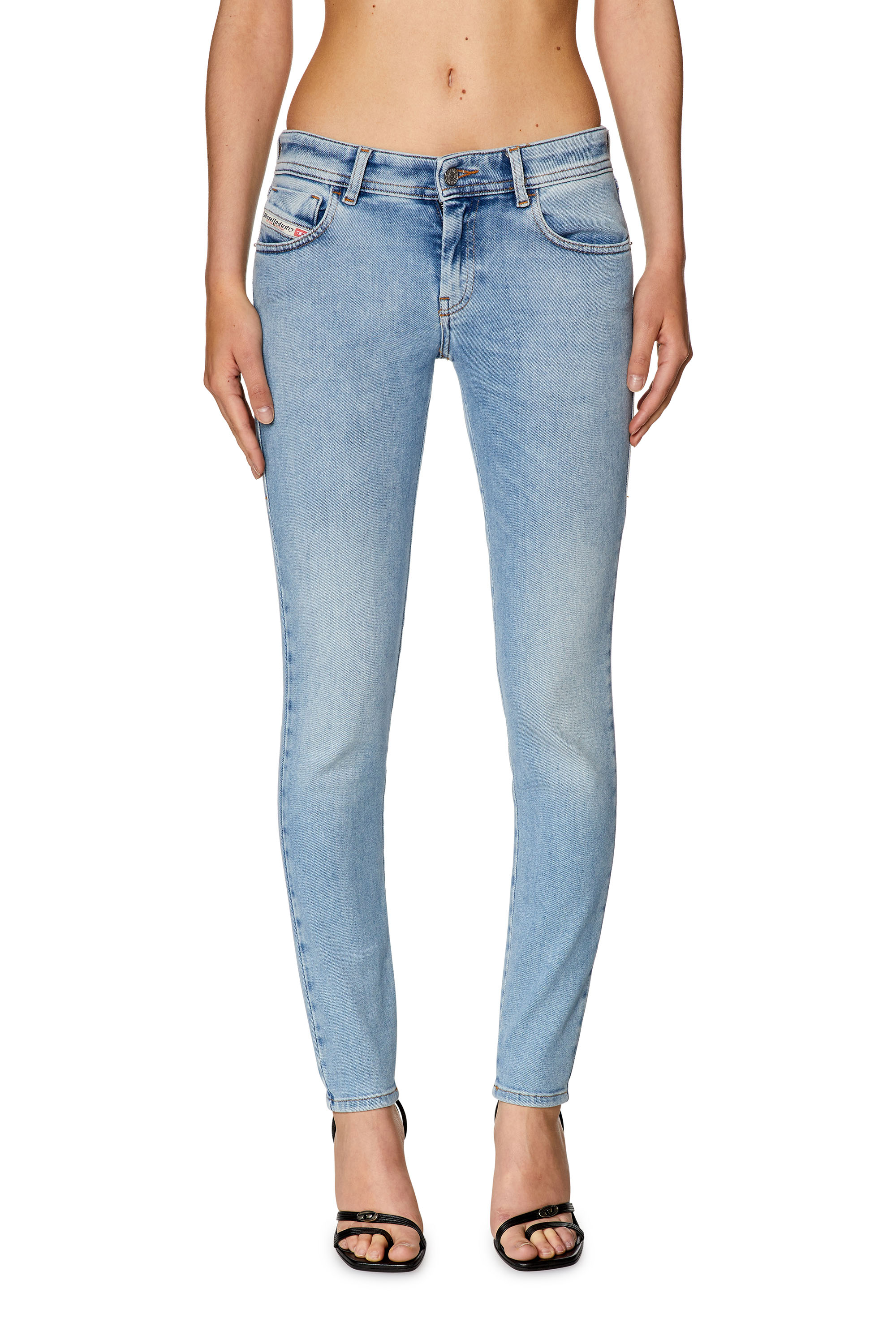 Diesel - 2018 SLANDY-LOW 09F87 Super skinny Jeans, Hellblau - Image 1