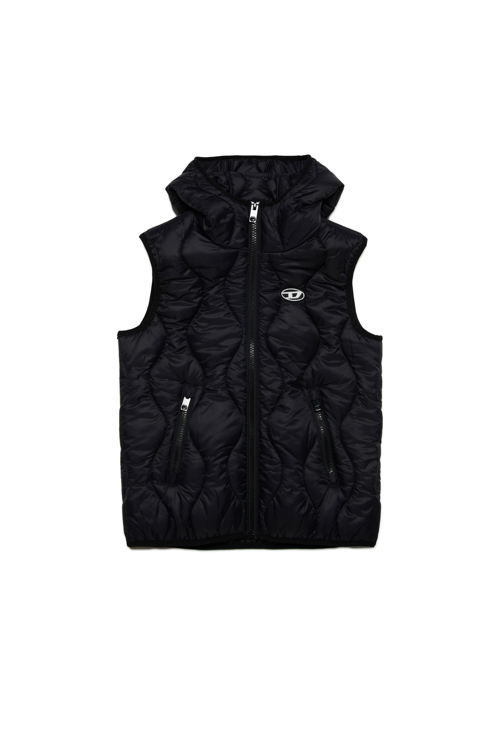 Hooded vest in quilted nylon | Black | 4-16 YEARS Girls | Diesel