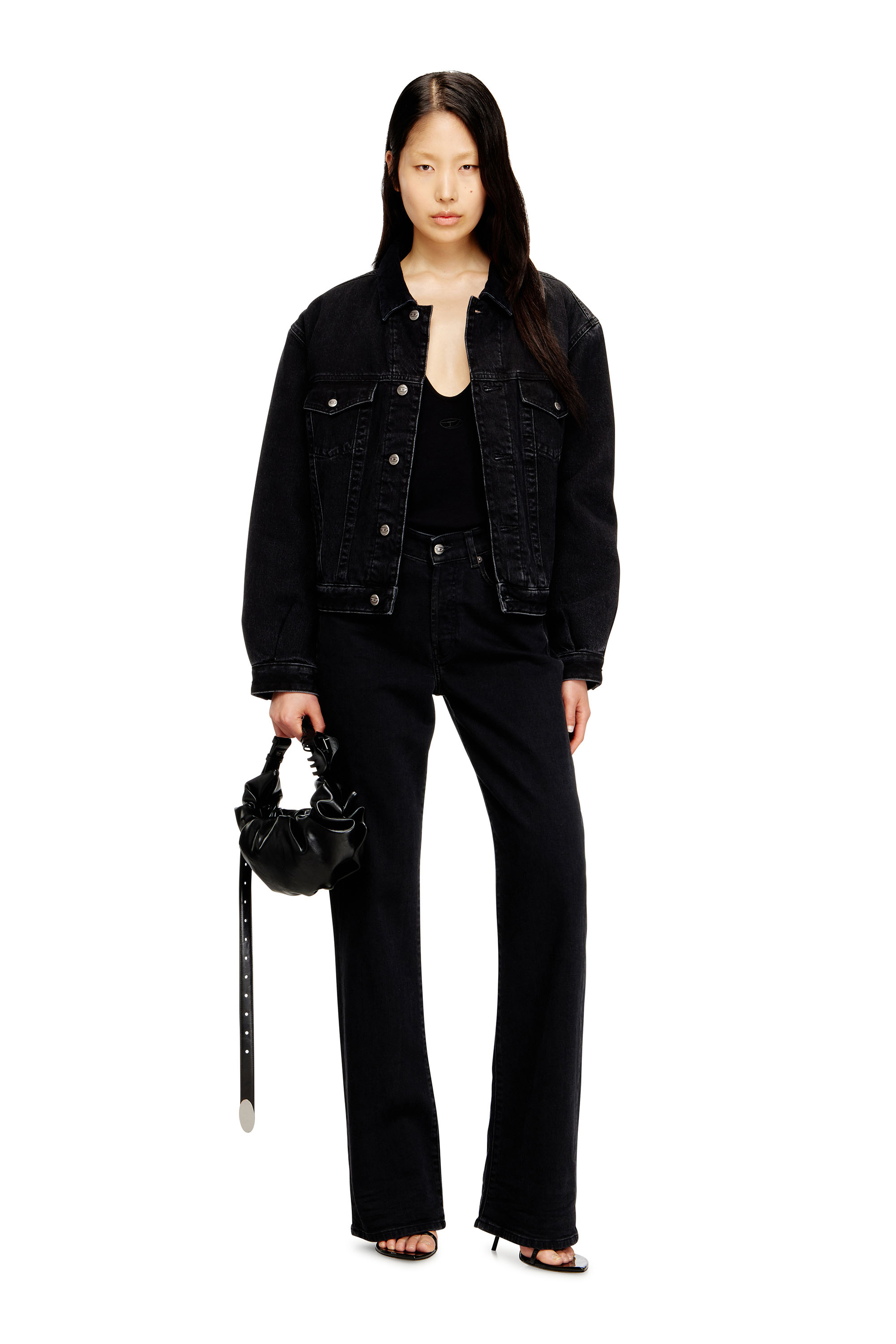 Diesel - D-RANGER-T, Unisex Gesteppte Truckerjacke aus Denim in Schwarz - 4