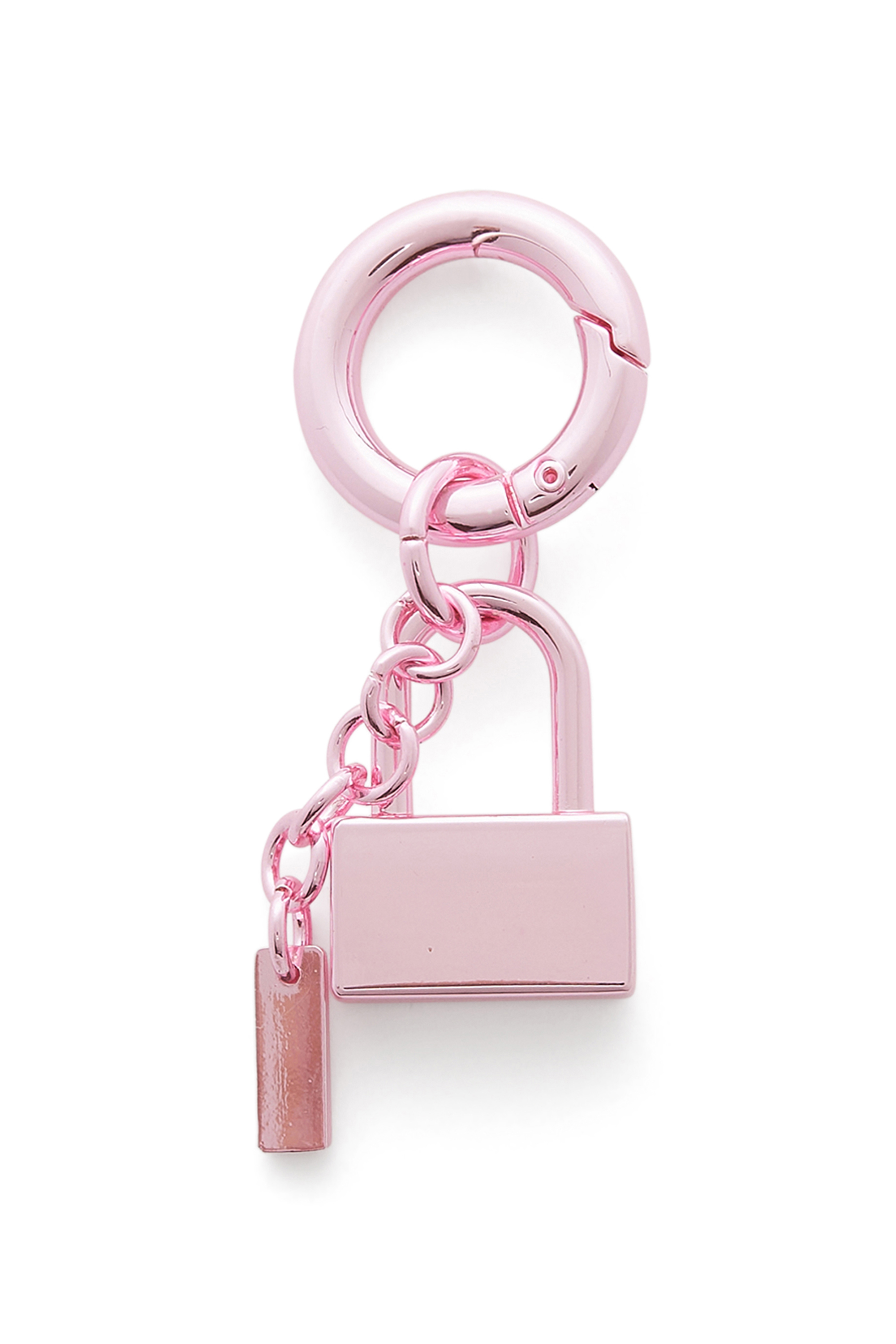 Diesel - CHARM-LOCK, Unisex Metall-Schl&uuml;sselanh&auml;nger mit Vorh&auml;ngeschloss-Design in Rosa - 2