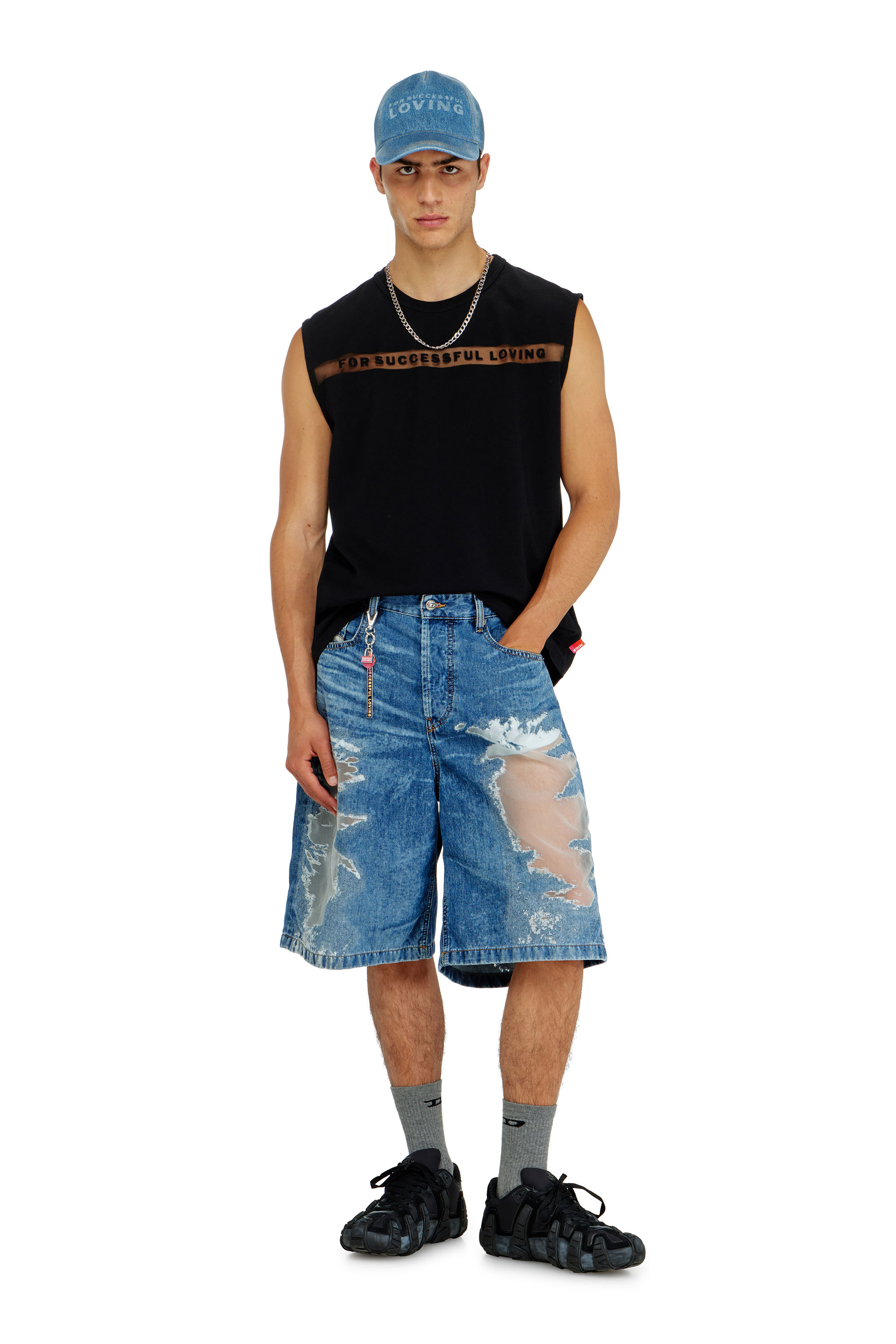 Diesel - PR-T-NORM-BISC-MATI-R, Unisex Tanktop mit For Successful Loving Logo in Schwarz - 2