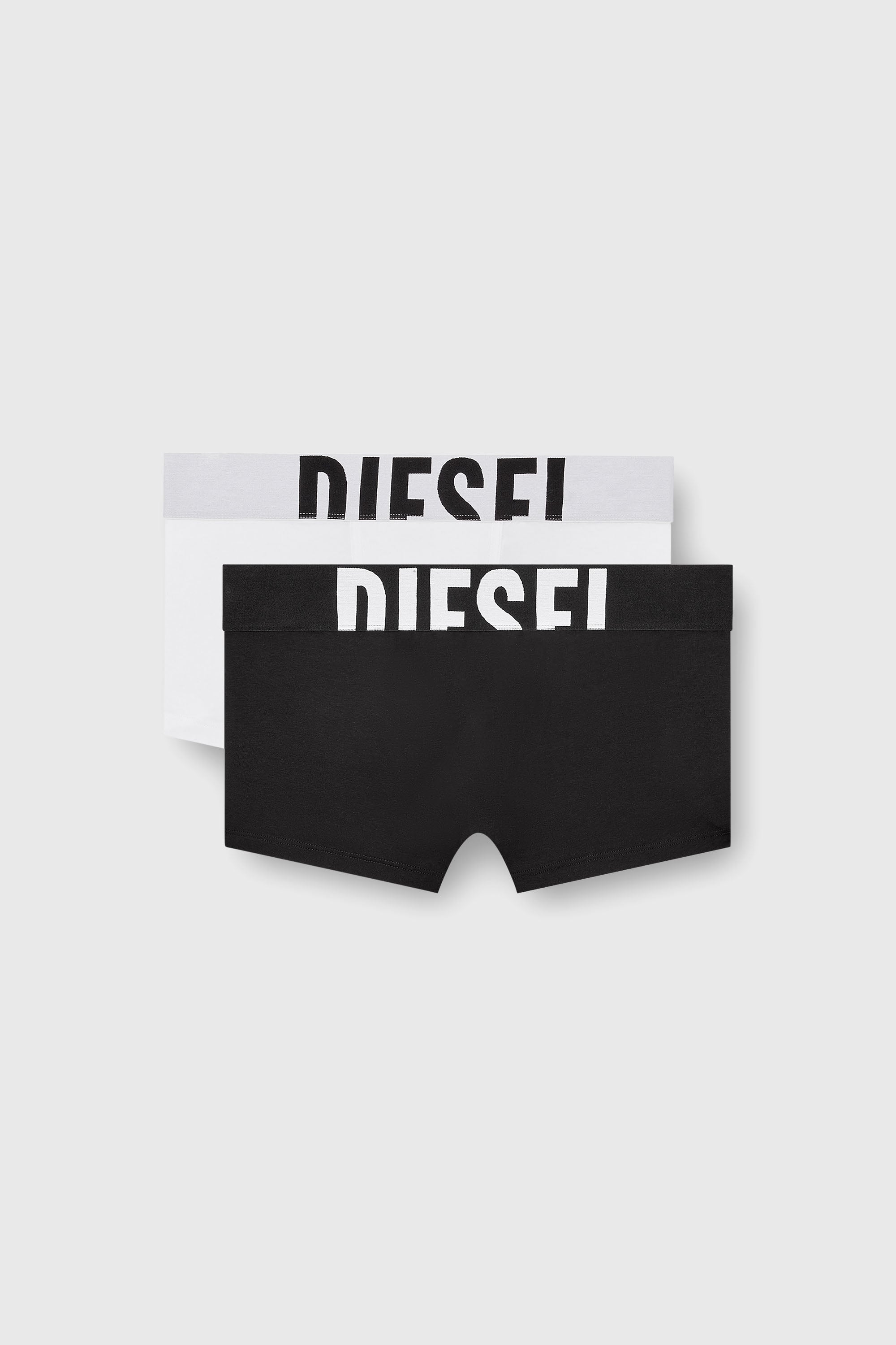 Diesel - MYA-D-POP-2PACK, Damen Boy Shorts im Zweierpack mit Cut-off-Logo in Schwarz/Weiss - 2