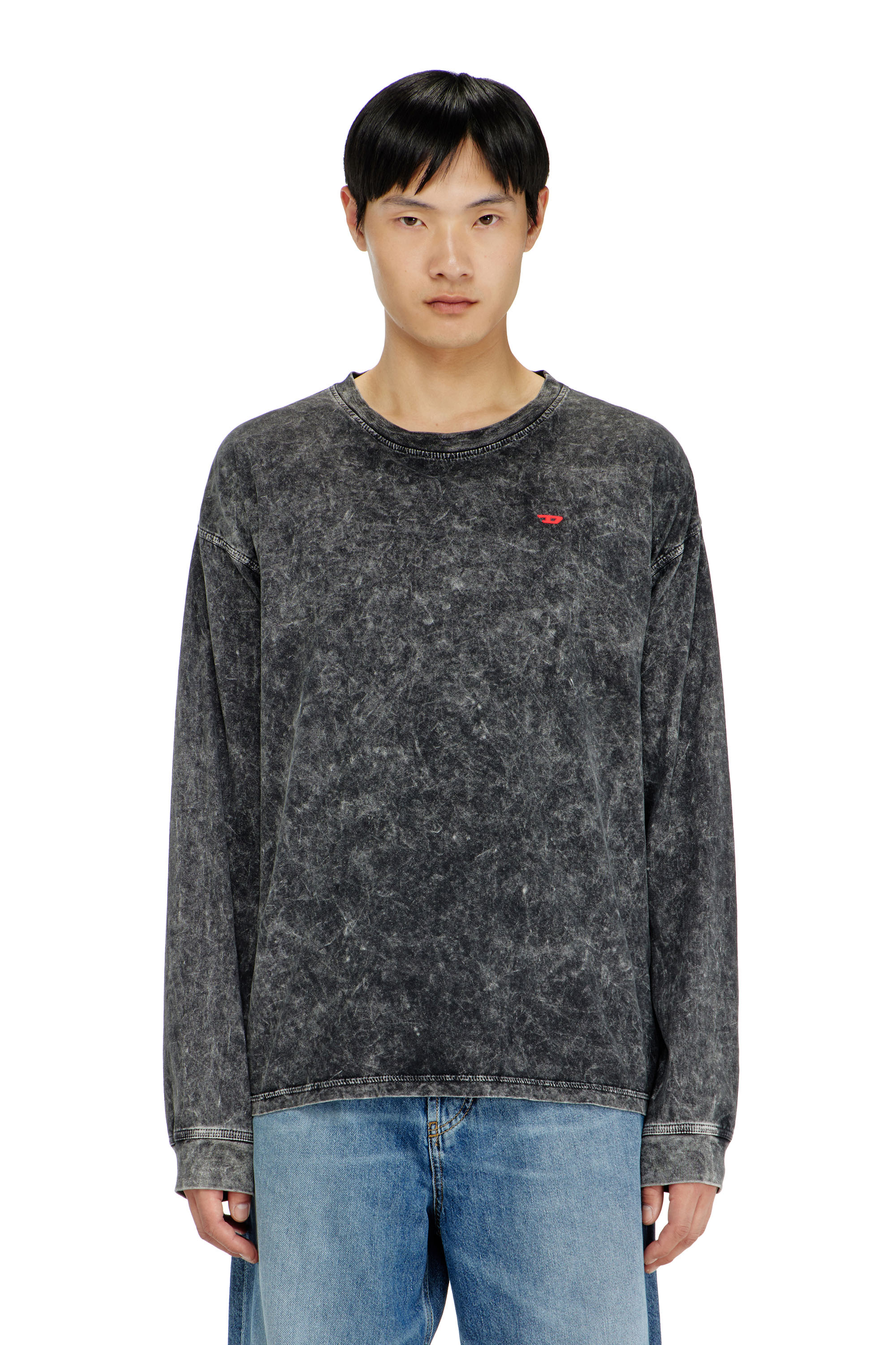 Diesel - T-BOXT-LS-AA5, Herren Langarmshirt mit behandelten Effekt in null - 3