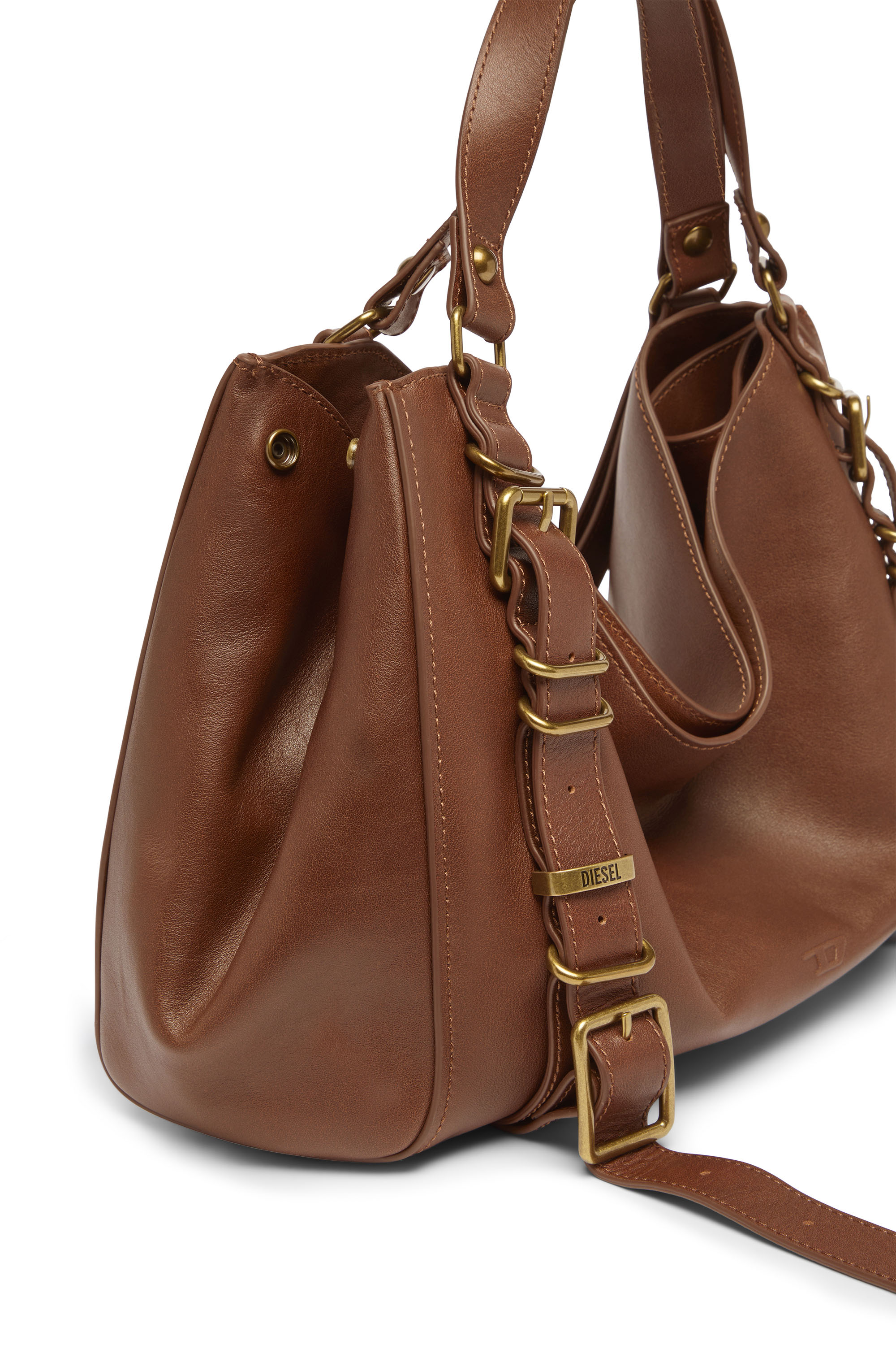Diesel - D-ONE TOPHANDLE M, Unisex D-One-Medium Henkeltasche aus behandeltem Leder in Braun - 5