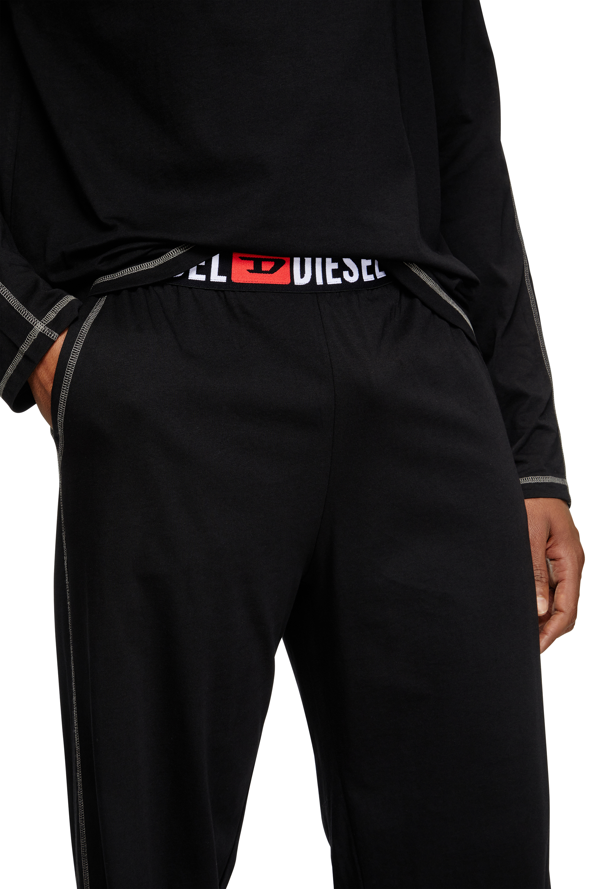 Diesel - SET-NOLAN-D-CORE, Herren Pyjamas aus Baumwolljersey in Schwarz - 4