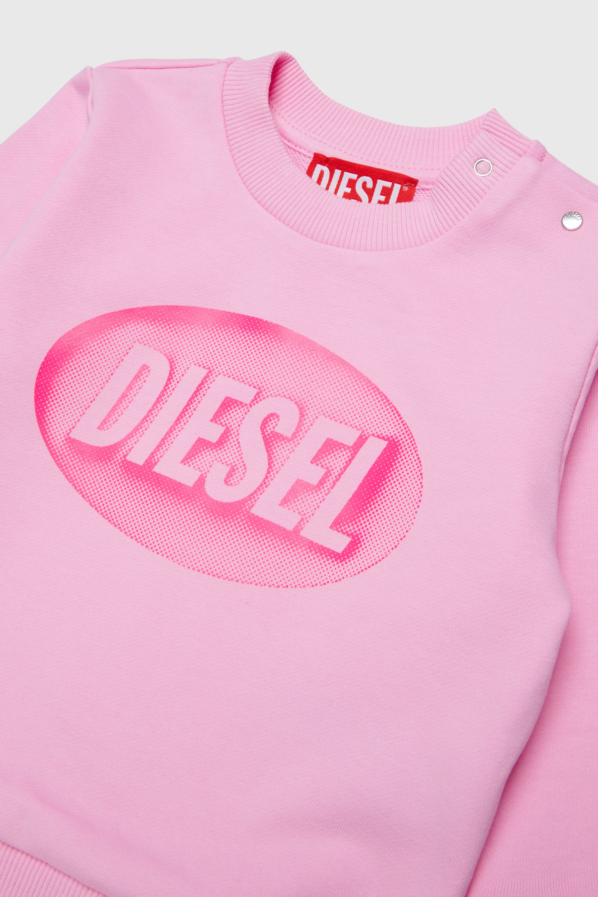 Diesel - SDSELB, Unisex Baumwoll-Sweatshirt mit Logo-Print in Rosa - 3